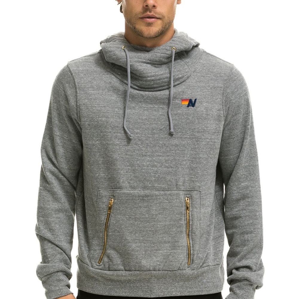 Aviator Nation NINJA PULLOVER HOODIE - HEATHER GREY  - Medium  - NWOT